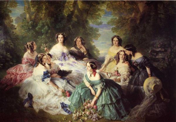 Empress Eugenie Surrounded By Her Ladies In Waiting by Franz Xavier Winterhalter