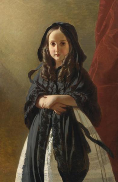 Portrait Of Charlotte Of Belgium, Daughter Of King Leopold I by Franz Xavier Winterhalter