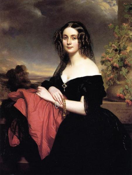 Portrait Of Claire De Bearn, Duchess Of Vallombrosa by Franz Xavier Winterhalter
