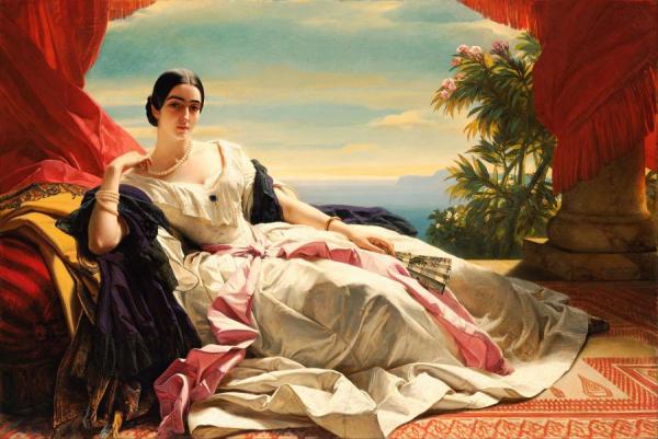 Portrait Of Leonilla, Princess Of Sayn-wittgenstein-sayn by Franz Xavier Winterhalter