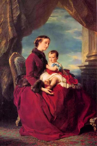 The Empress Eugenie Holding Louis Napoleon by Franz Xavier Winterhalter