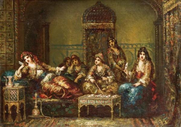 A Game Of Tarot In The Harem by Frédéric Borgella