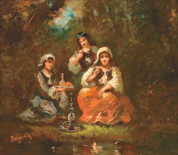 Tea-time In The Undergrowth by Frédéric Borgella Oil Painting Reproductions