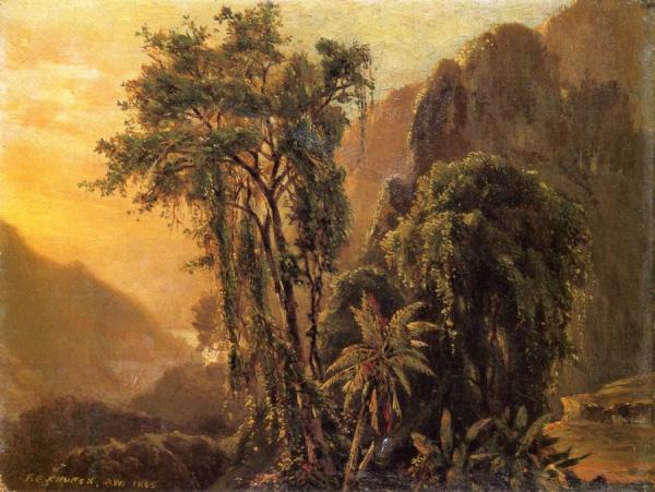 Frederic Edwin Church A Glimpse Of The Caribbean Sea From The Jamaica Mountains