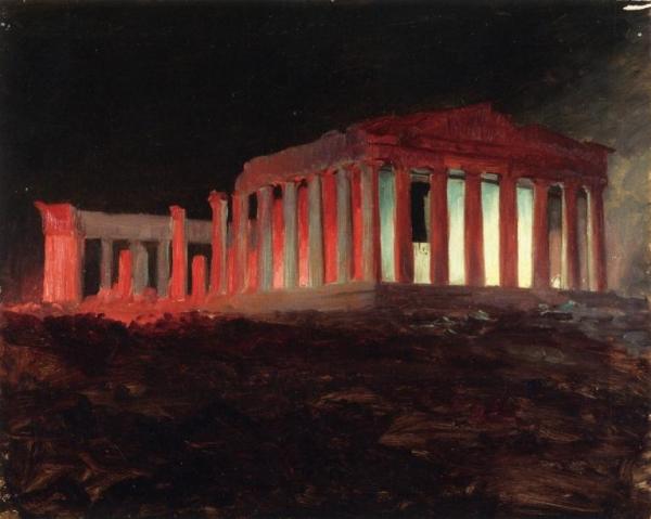 Parthenon, Athens, From The Northwest (illuminated Night View) by Frederic Edwin Church