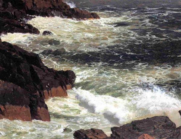 Rough Surf, Mount Desert Island by Frederic Edwin Church