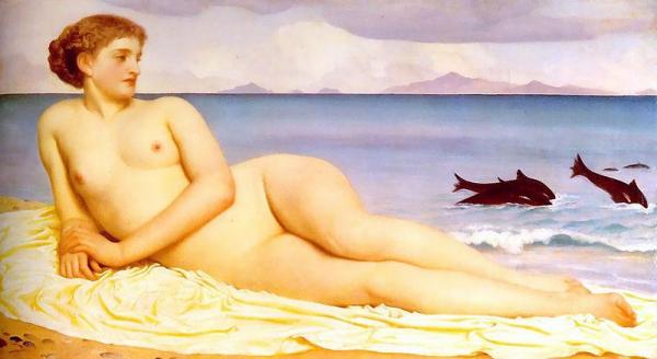 Actaea With Dolphins by Frederic Leighton
