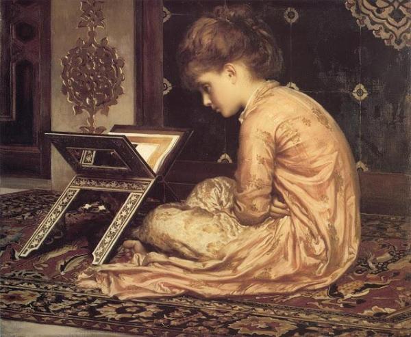 At A Reading Desk by Frederic Leighton