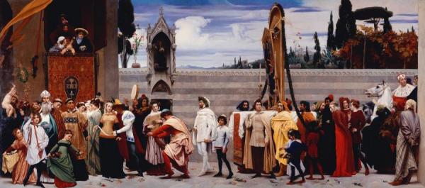 Cimabue's Celebrated Madonna Is Carried In Procession Through The Streets Of Florence by Frederic Leighton