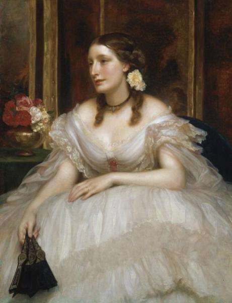 Portrait Of Mrs. Augusta Frederica Annie Magniac by Frederic Leighton