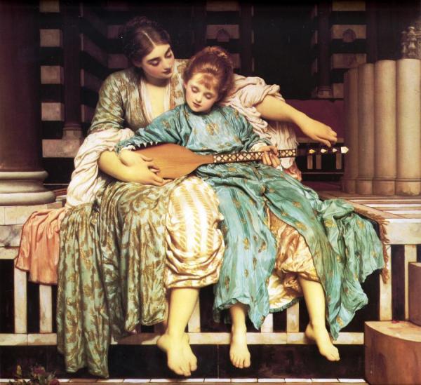 The Music Lesson by Frederic Leighton Oil Painting Reproductions