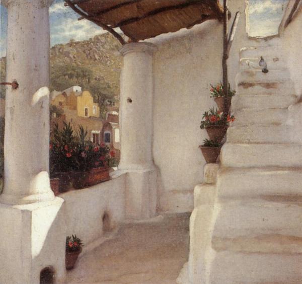 The Staircase Of A House At Capri by Frederic Leighton
