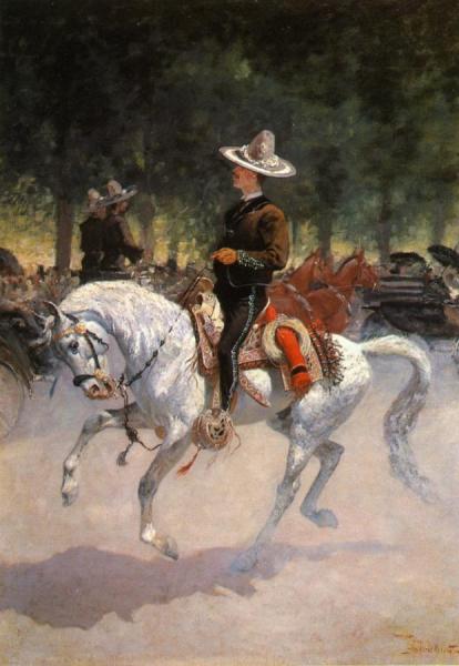 A Dandy On The Paseo De La Reforma, Mexico City by Frederic Remington