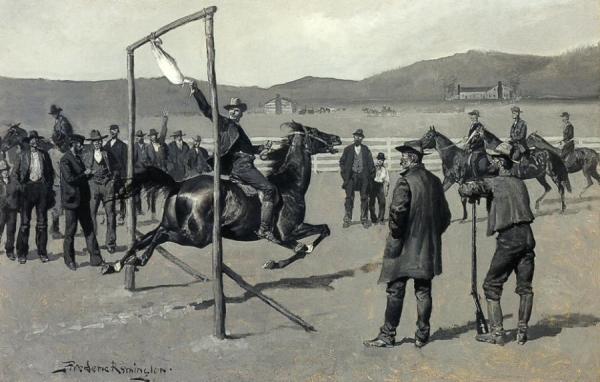 A Gander-pull by Frederic Remington