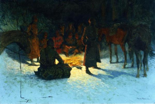 A Halt In The Wilderness by Frederic Remington