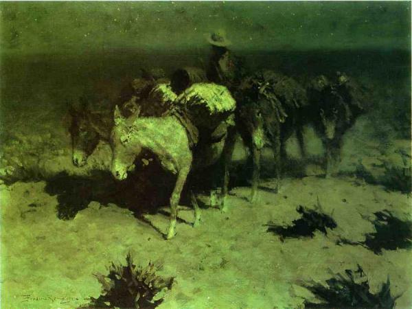 A Pack Train by Frederic Remington
