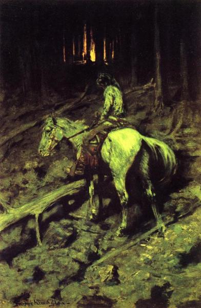 Apache Fire Signal by Frederic Remington