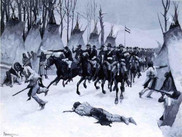 Battle Of Washita by Frederic Remington Oil Painting Reproductions