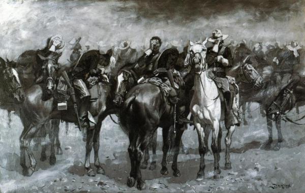 Cavalry In An Arizona Sandstorm by Frederic Remington