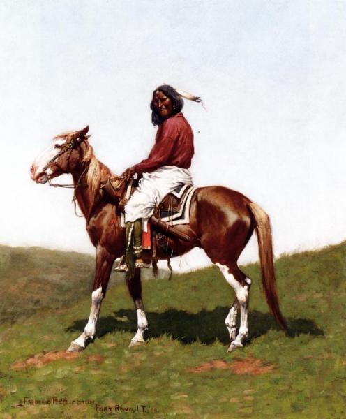 Comanche Brave, Fort Reno, Indian Territory by Frederic Remington