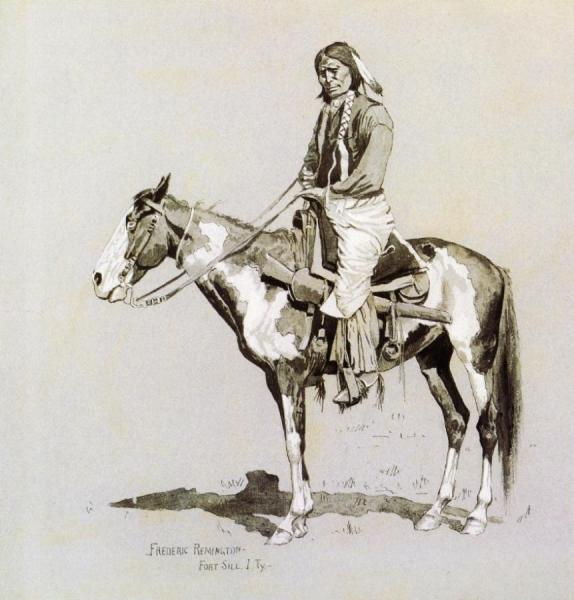 Commanche On Horseback by Frederic Remington
