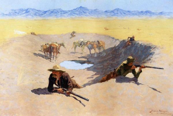 Fight For The Water Hole by Frederic Remington