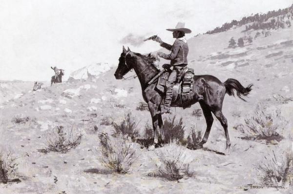 'he Was The Law' by Frederic Remington
