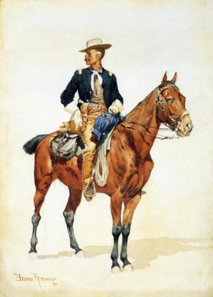 Lieutenant S. C. Robertson, Chief Of The Crow Scouts by Frederic Remington
