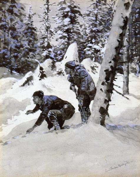 On The Caribou Tracks by Frederic Remington