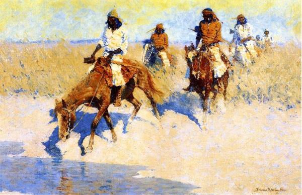 Pool In The Desert by Frederic Remington