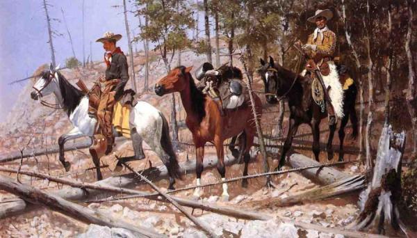 Prospecting For Cattle Range by Frederic Remington