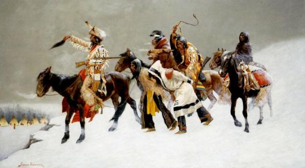 Return Of A Blackfoot War Party by Frederic Remington