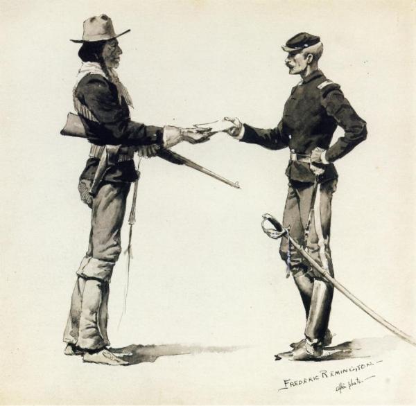 The Dispatch Bearer Troop B, United States Scouts by Frederic Remington