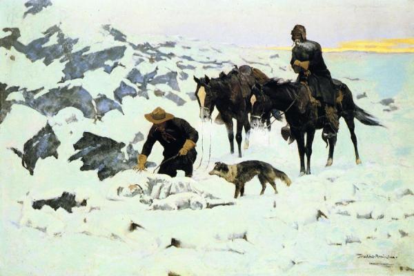 The Frozen Sheepherder by Frederic Remington