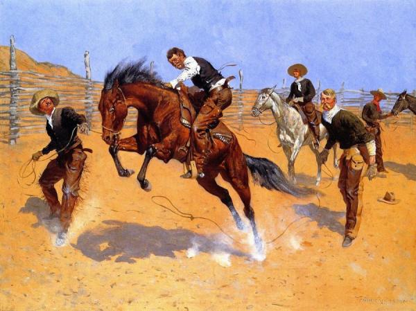 Turn Him Loose, Bill by Frederic Remington