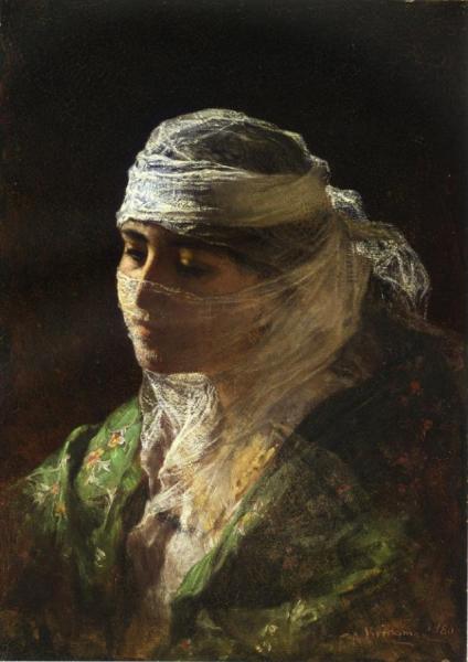 A Veiled Beauty Of Constantinople by Frederick Arthur Bridgman Oil Painting Reproductions