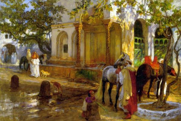 At The Fountain by Frederick Arthur Bridgman