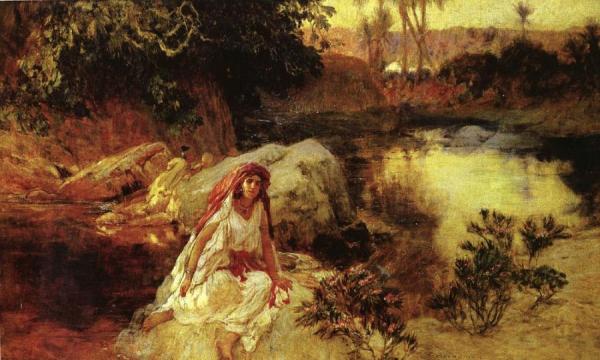 At The Oasis by Frederick Arthur Bridgman Oil Painting Reproductions