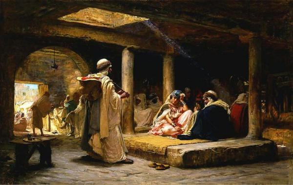 Cafe At Biskra, Algeria by Frederick Arthur Bridgman