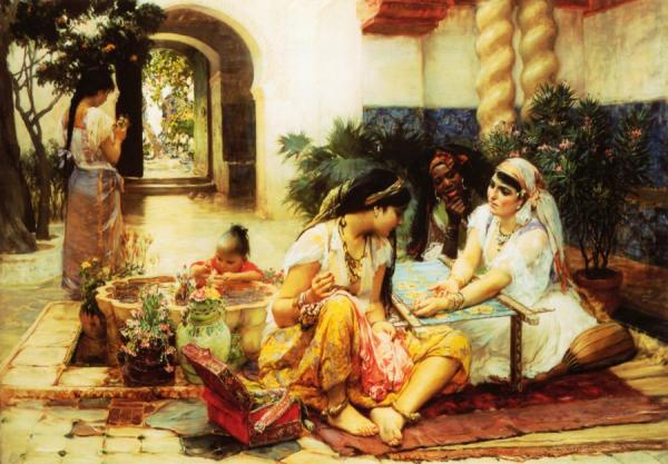 In A Village, El Biar, Algeria by Frederick Arthur Bridgman