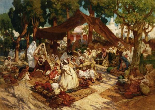North African Market by Frederick Arthur Bridgman