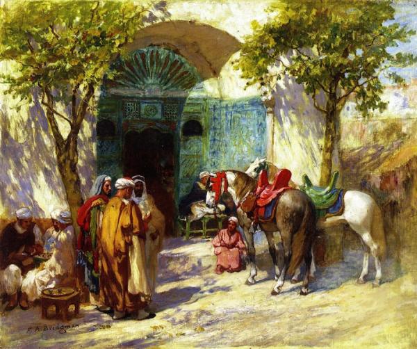 Outside The Mosque by Frederick Arthur Bridgman