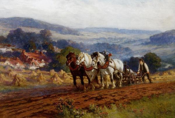 Plowing The Field by Frederick Arthur Bridgman