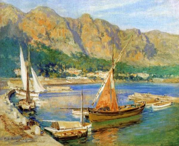 Sailboats, South Of France by Frederick Arthur Bridgman