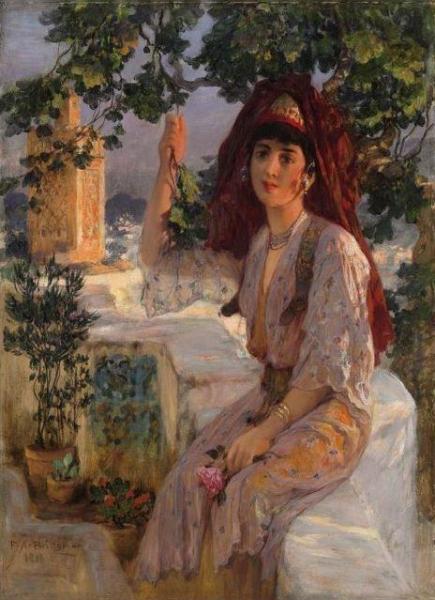 Young Girl Of Tlemcen, Algeria by Frederick Arthur Bridgman Oil Painting Reproductions