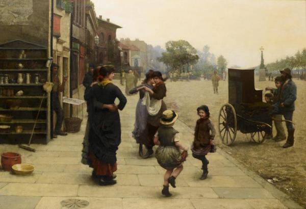 Frederick Brown Impromptu Dance, A Scene On The Chelsea Embankment