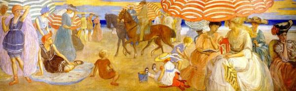 Afternoon At The Beach (from Hotel Shelburne Murals) by Frederick Carl Frieseke