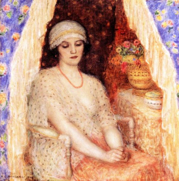 Blue Curtains by Frederick Carl Frieseke