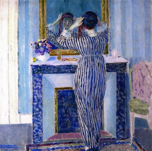 Blue Interior by Frederick Carl Frieseke Oil Painting Reproductions