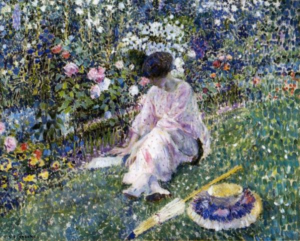 Garden In June by Frederick Carl Frieseke Oil Painting Reproductions